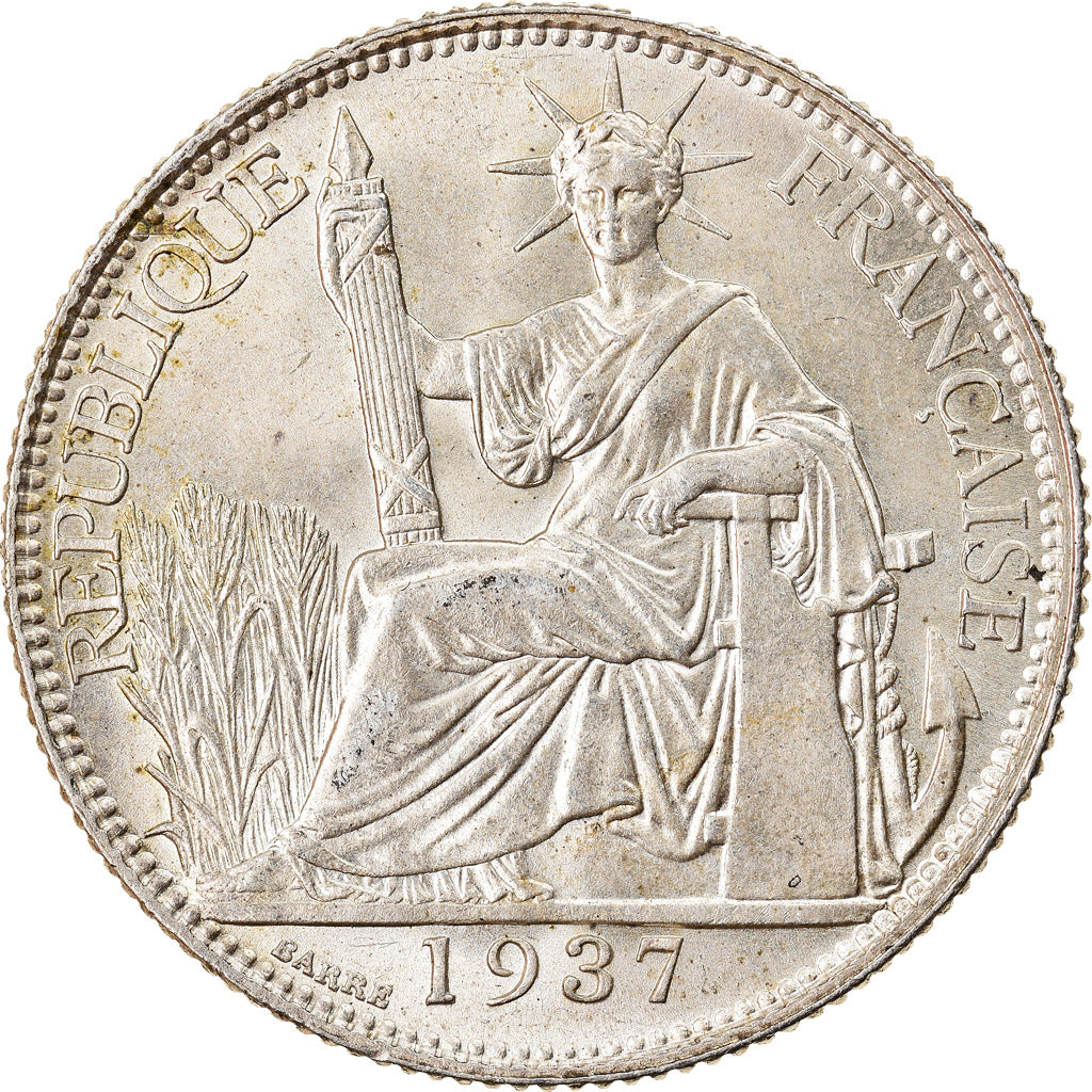 Moneta, Indocina, 20 Cent, 1937, Paris, SPL, Argento, Lecompte:236