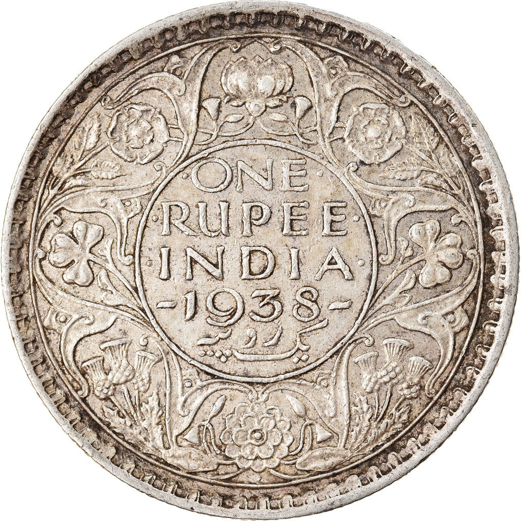 Coin, INDIA-BRITISH, George VI, Rupee, 1938, Bombay, Without dot, EF(40-45)