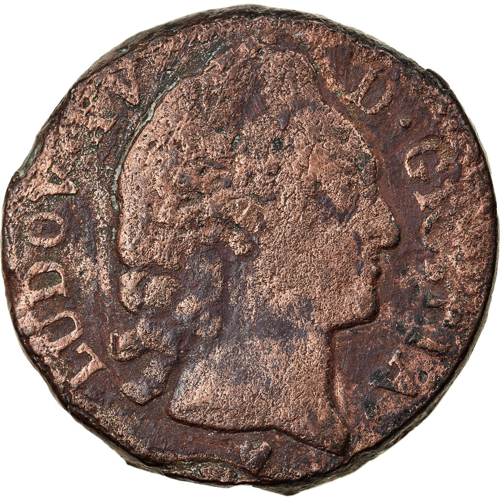 Monnaie, France, Louis XV, Sol d'Aix, 1771, Aix-en-Provence, TB, Cuivre