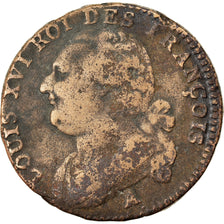 Coin, France, Louis XVI, 12 Deniers, 1791, Paris, VF(30-35), Bronze, Gadoury:15