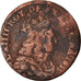Monnaie, France, Louis XIV, Liard de France, 1655, Pont-de-l'Arche, TB, Cuivre