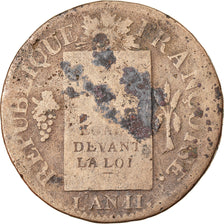 Coin, France, Sol aux Balances, 1793, Strasbourg, VF(20-25), Bronze, Gadoury:19