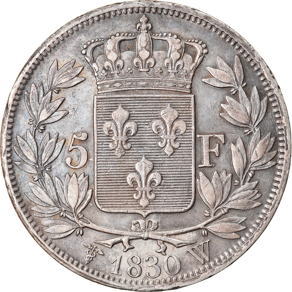 Coin, France, Charles X, 5 Francs, 1830, Lille, EF(40-45), Silver, KM:728.13
