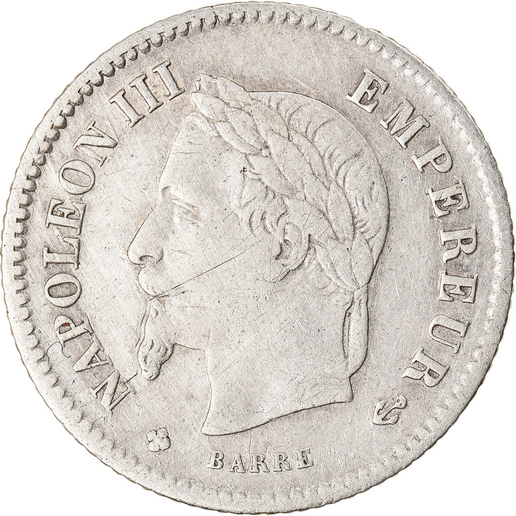 Coin, France, Napoleon III, 20 Centimes, 1867, Strasbourg, EF(40-45), Silver