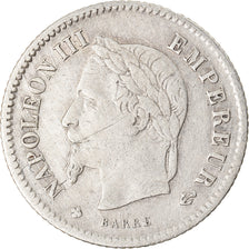 Coin, France, Napoleon III, 20 Centimes, 1867, Strasbourg, EF(40-45), Silver