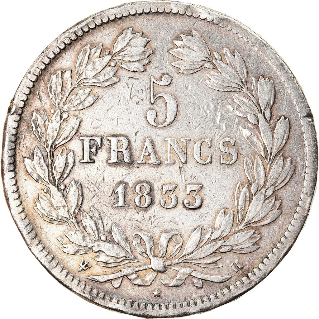 Coin, France, Louis-Philippe, 5 Francs, 1833, La Rochelle, VF(30-35), Silver