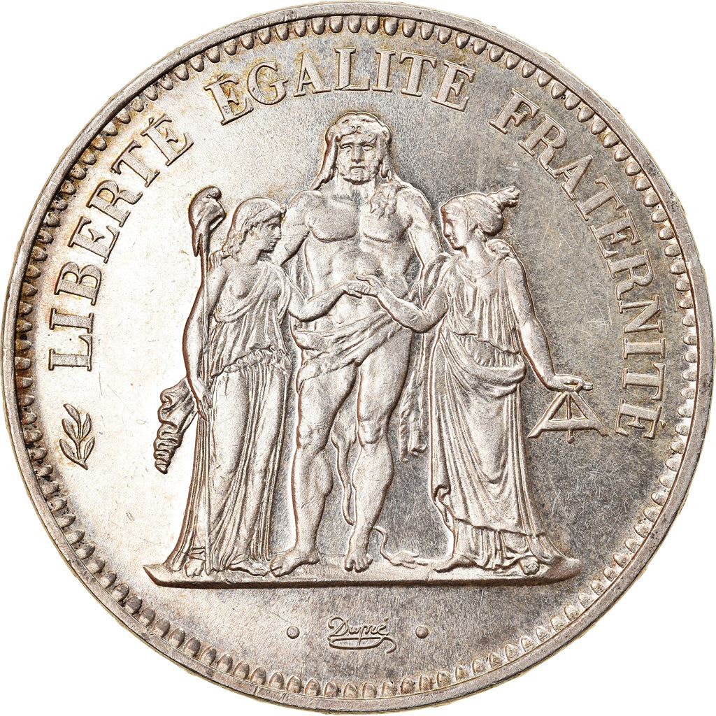 Moneta, Francja, Hercule, 50 Francs, 1974, Wydanie hybrydowe, MS(60-62), Srebro