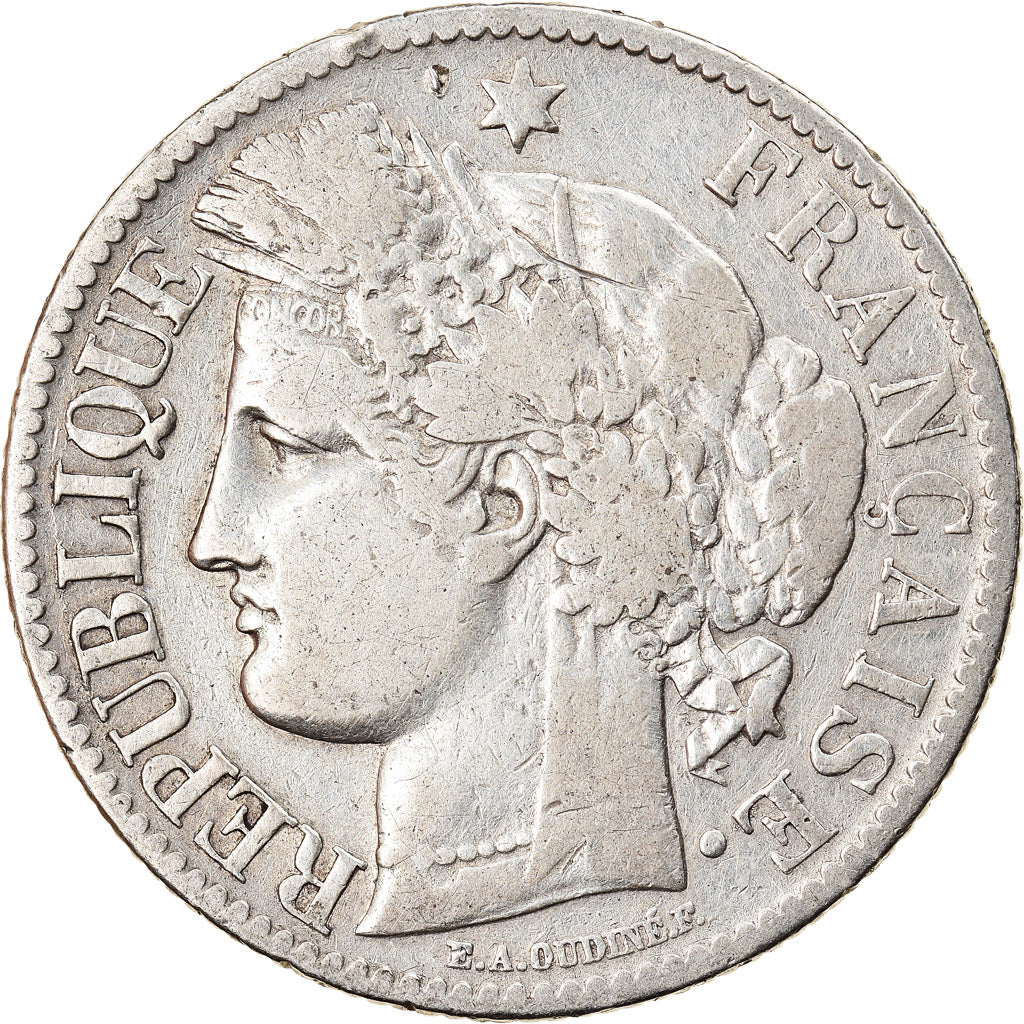 Coin, France, Cérès, 2 Francs, 1871, Paris, Small A, VF(30-35), Silver