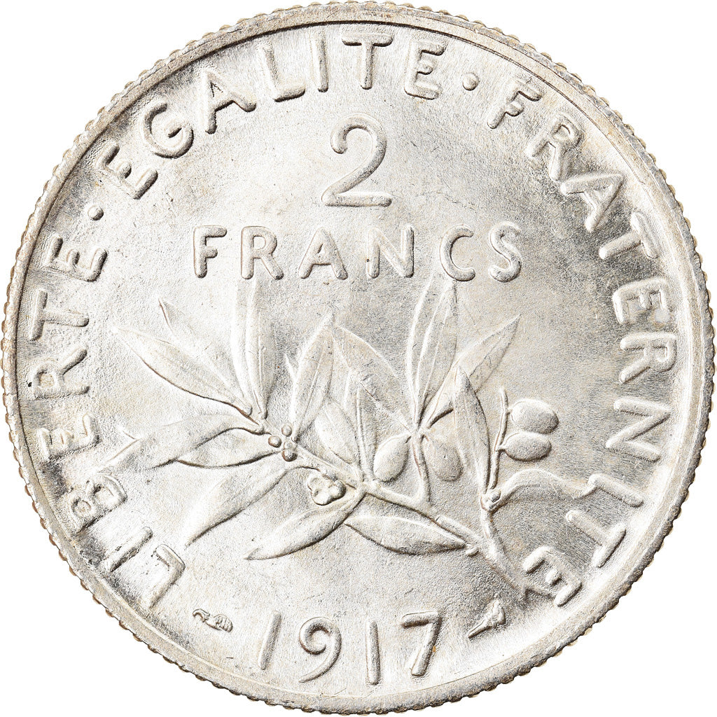 Monnaie, France, Semeuse, 2 Francs, 1917, Paris, SUP+, Argent, Gadoury:532