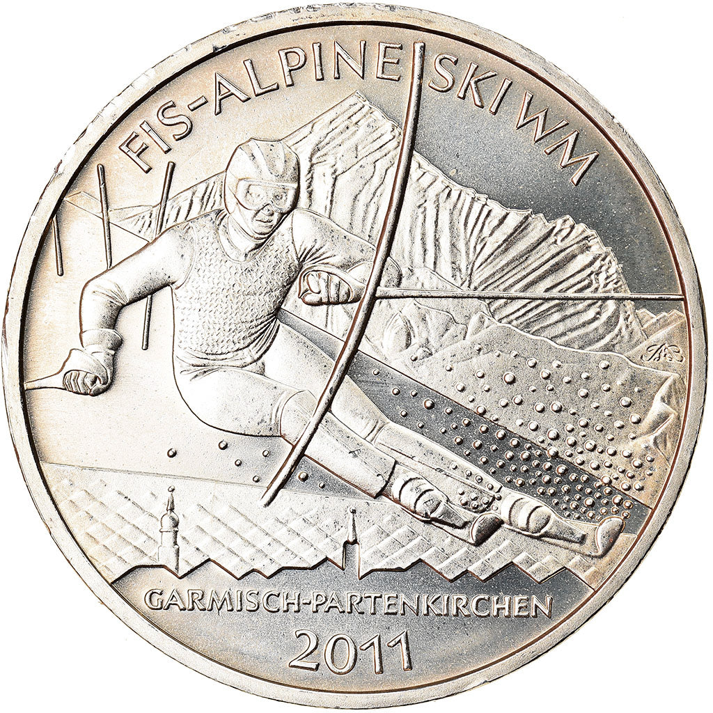 GERMANY - FEDERAL REPUBLIC, 10 Euro, FIS-Alpine Ski, 2011, Stuttgart, MS(63)