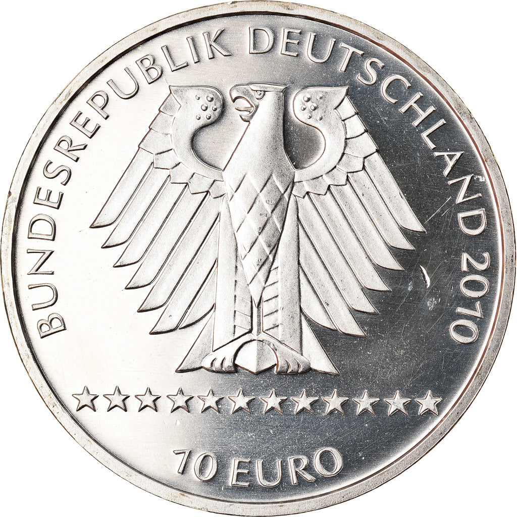 Bundesrepublik Deutschland, 10 Euro, FIS-Alpine Ski, 2010, Stuttgart, UNZ