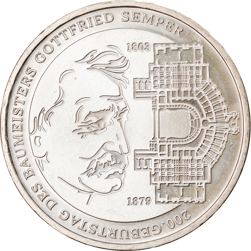 GERMANY - FEDERAL REPUBLIC, 10 Euro, Gottfried Semper, 2003, Karlsruhe, MS(63)