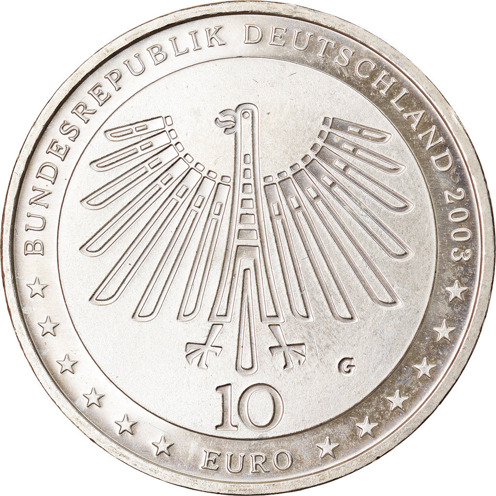 GERMANY - FEDERAL REPUBLIC, 10 Euro, Gottfried Semper, 2003, Karlsruhe, MS(63)