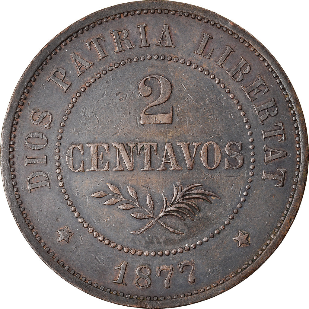 Coin, Dominican Republic, 2 Centavos, 1877, ESSAI, AU(55-58), Bronze, KM:E5.1