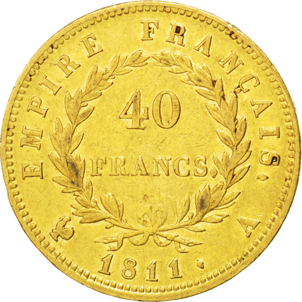 Premier Empire, 40 Francs Or Napoléon Ier 1811 A, KM 696.1