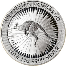 Coin, Australia, Australian Kangaroo, 1 Dollar, 2016, 1 Oz, MS(65-70), Silver