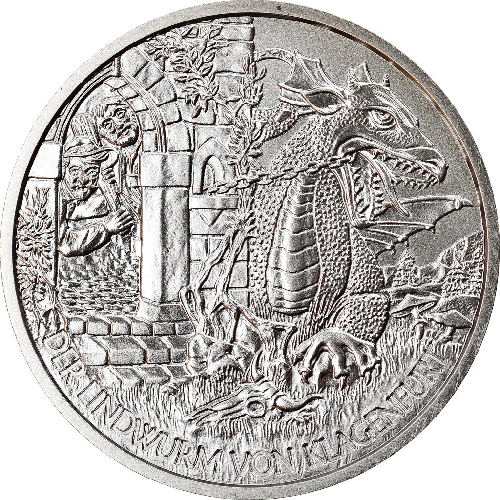 Coin, Austria, The Lindworm in Klagenfurt, 10 Euro, 2011, Vienna, MS(65-70)