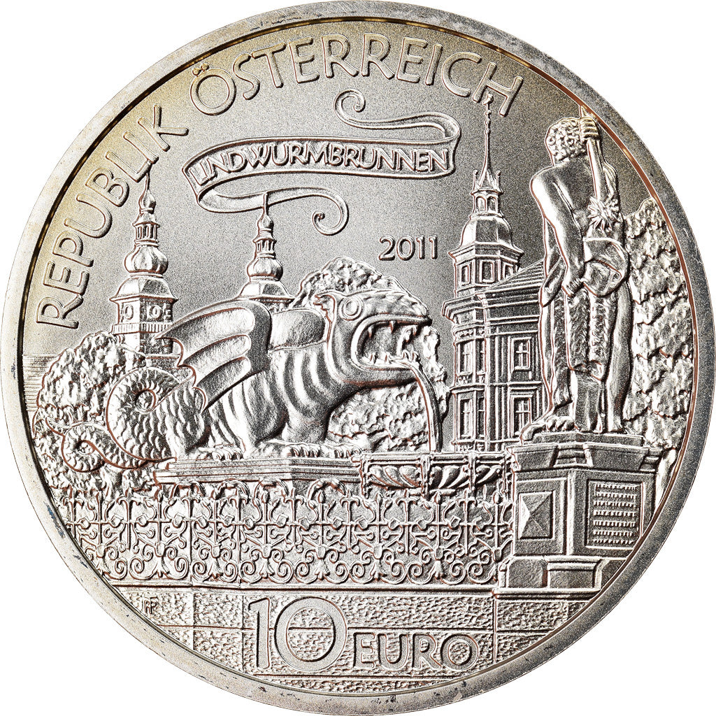 Coin, Austria, The Lindworm in Klagenfurt, 10 Euro, 2011, Vienna, MS(65-70)