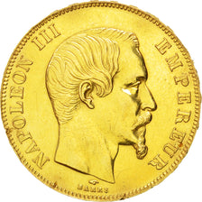Francia, Napoleon III, Napoléon III, 50 Francs, 1858, Paris, BB+, Oro, KM:78...