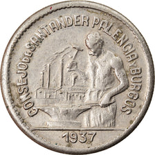 Coin, SPAIN CIVIL WAR, Consejo de Santander, Palencia y Burgos, 50 Centimos