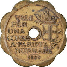 Moneda, Italia, Tramvie del Comune di Milano, Milan, Token, 1920, MBC, Latón