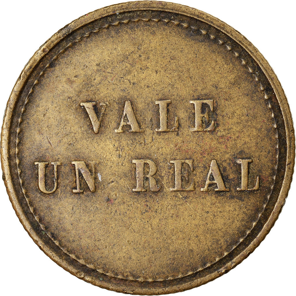 Moneda, Guatemala, Mendez Hermanos, El Encanto, Xolhuitz, 1 Réal, MBC, Latón