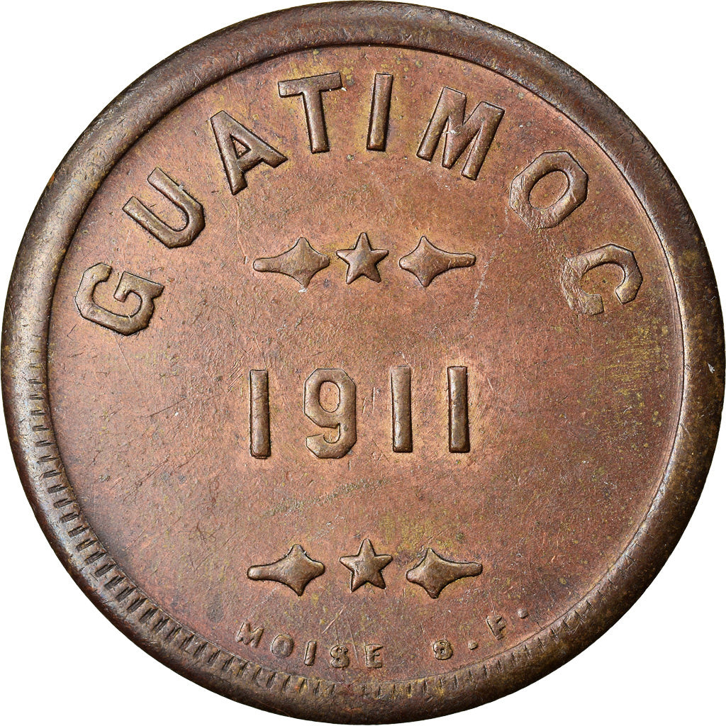 Coin, Mexico, Coffee plantation, Guatimoc, Token, 1911, AU(50-53), Brass
