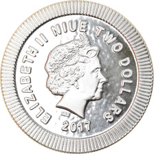 Coin, Niue, Athena Owl, 2 Dollars, 2017, 1 Oz, MS(65-70), Silver