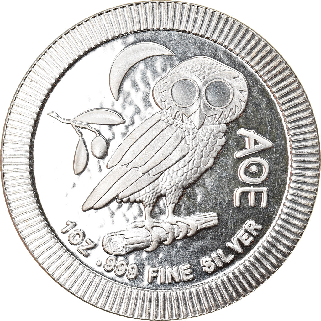 Coin, Niue, Athena Owl, 2 Dollars, 2017, 1 Oz, MS(65-70), Silver