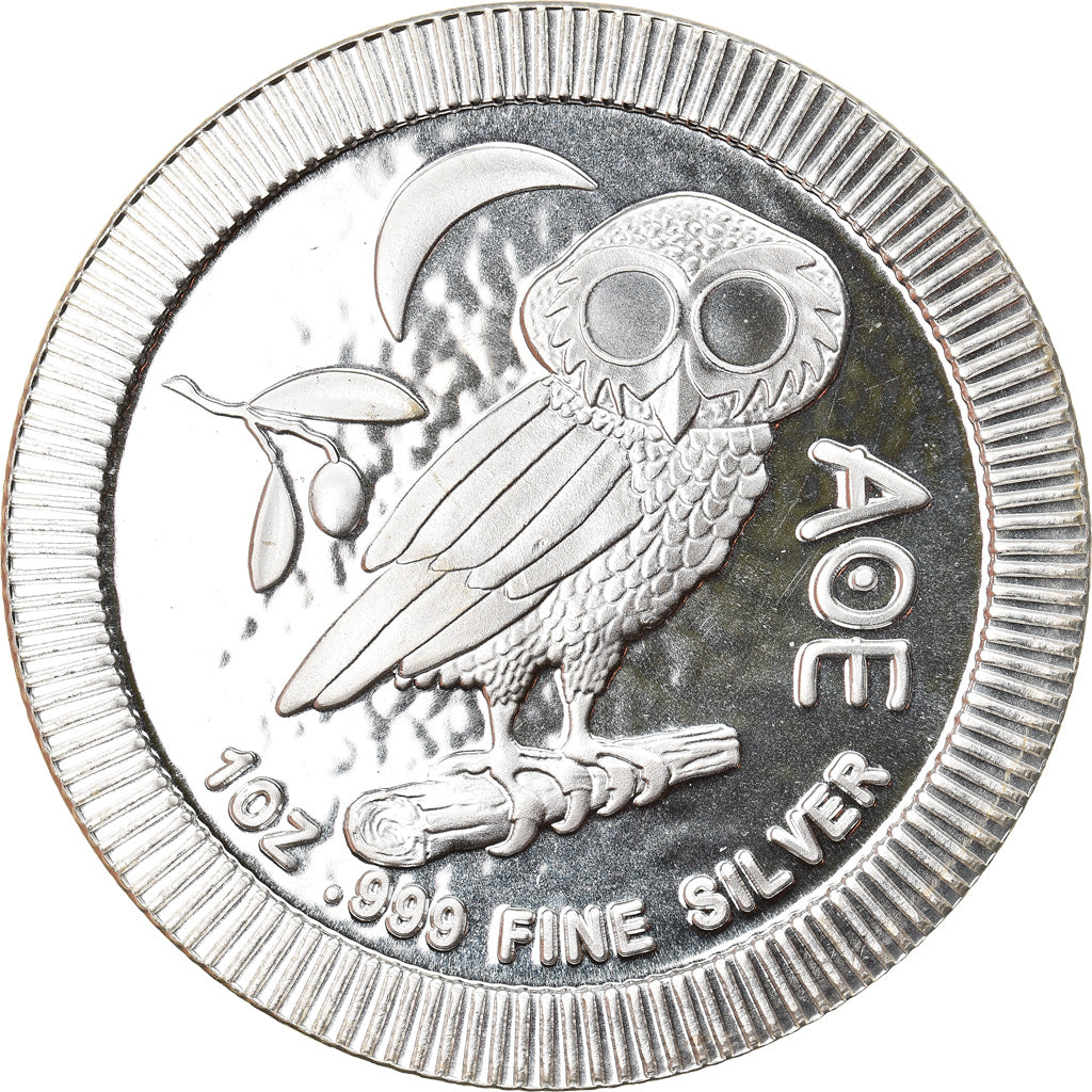 Coin, Niue, Athena Owl, 2 Dollars, 2017, 1 Oz, MS(65-70), Silver