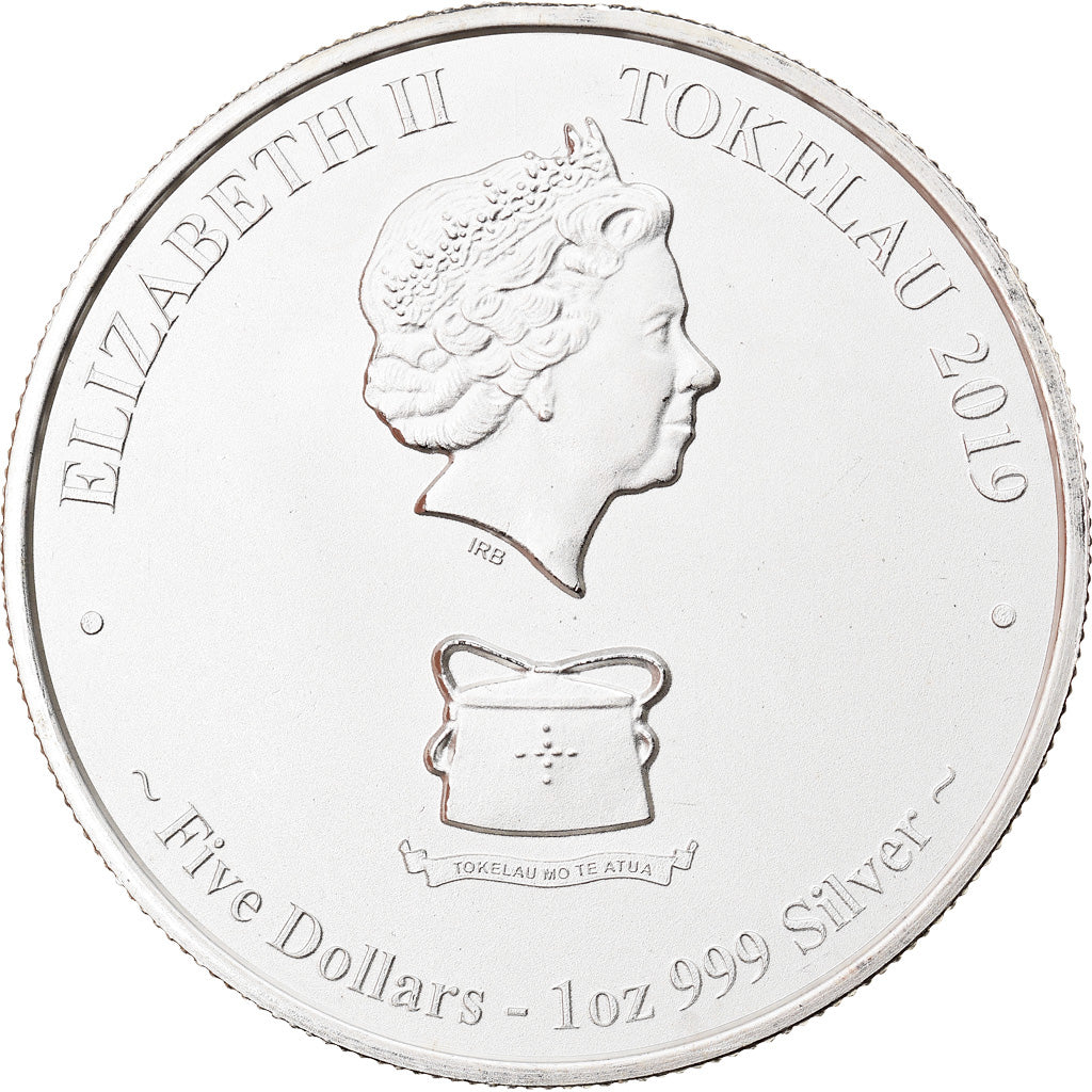 Moneda, Tokelau, Loggerhead, 5 Dollars, 2019, 1 Oz, FDC, Plata