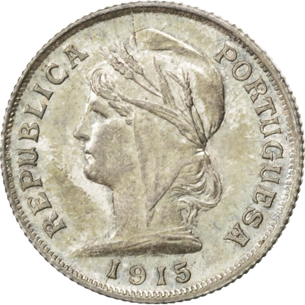 Coin, Portugal, 10 Centavos, 1915, MS(63), Silver, KM:563