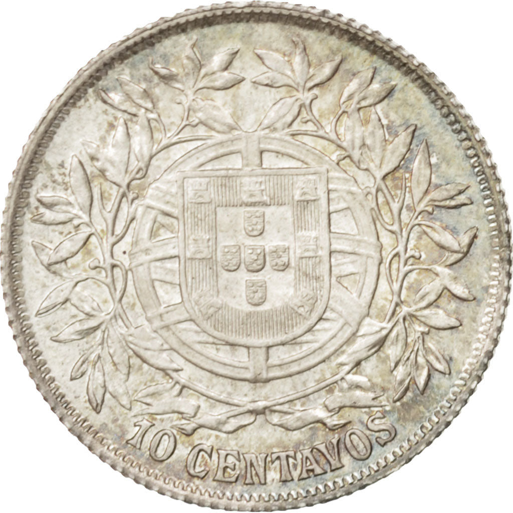 Coin, Portugal, 10 Centavos, 1915, MS(63), Silver, KM:563