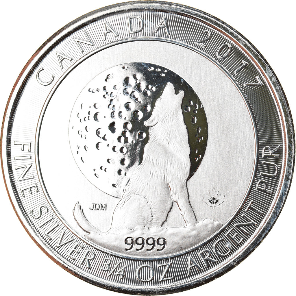 Moneta, Canada, Wolf Moon, 2 Dollars, 2017, 3/4 Oz, MS(65-70), Srebro