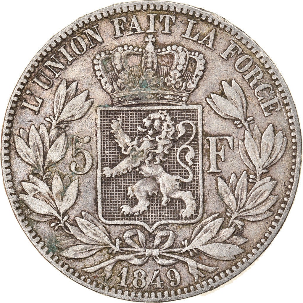 Coin, Belgium, Leopold I, 5 Francs, 5 Frank, 1849, VF(30-35), Silver, KM:17