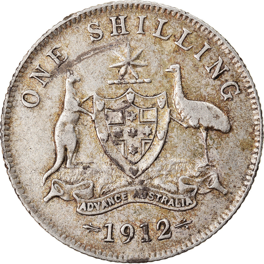 Coin, Australia, George V, Shilling, 1912, EF(40-45), Silver, KM:26