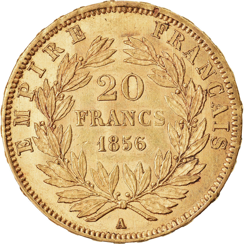 Munten, Frankrijk, Napoleon III, 20 Francs, 1856, Paris, PR, Goud, KM:781.1