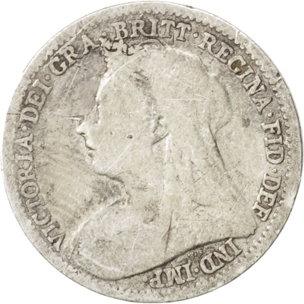 Coin, Great Britain, Victoria, 3 Pence, 1901, VF(20-25), Silver, KM:777