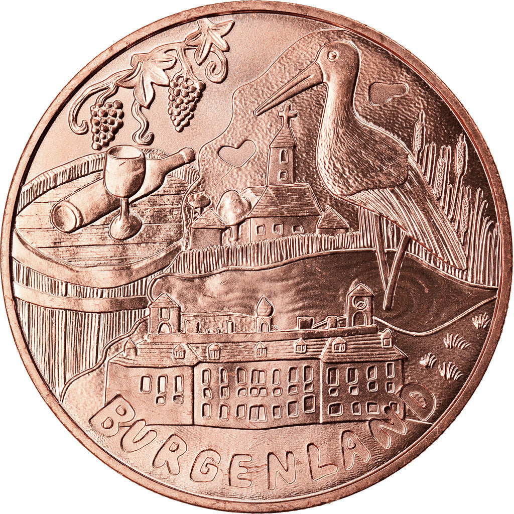 Austria, 10 Euro, Burgenland, 2015, Vienna, MS(65-70), Copper