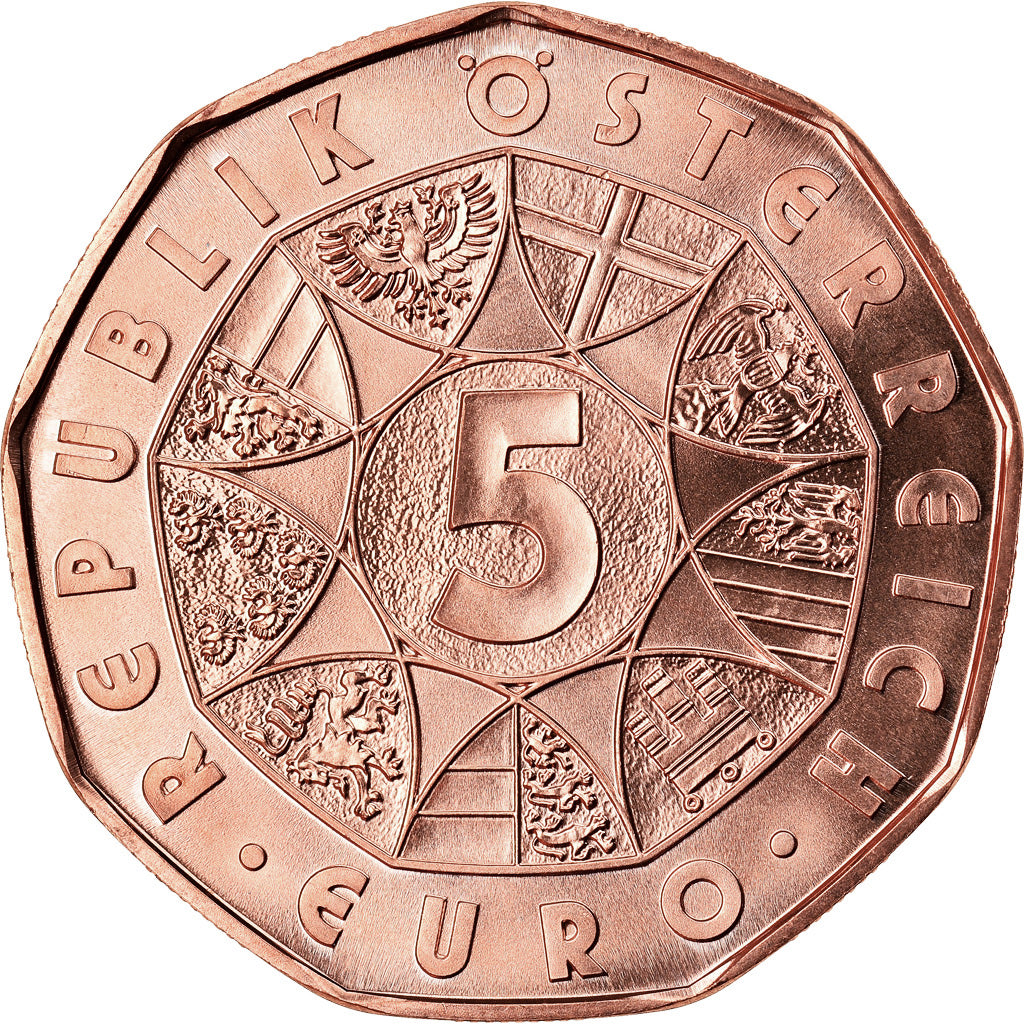 Austria, 5 Euro, New Year - Concert, 2016, Vienna, MS(65-70), Copper