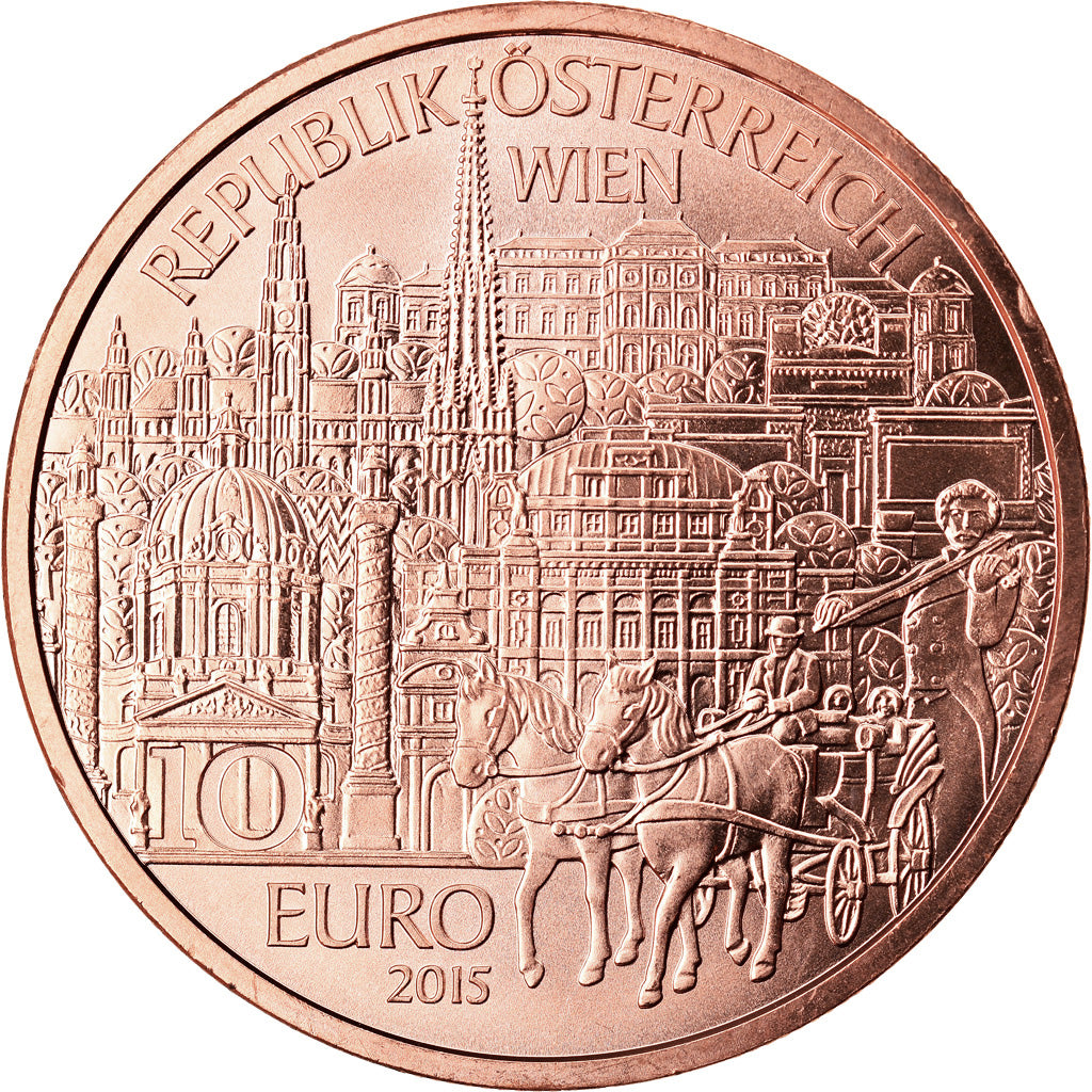 Austria, 10 Euro, Stephansdom Wien, 2015, Vienna, MS(65-70), Copper
