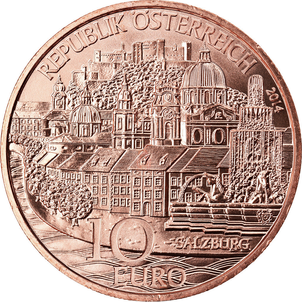 Austria, 10 Euro, Salzburg, 2014, Vienna, MS(65-70), Copper