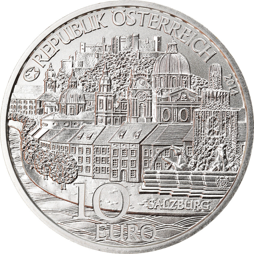 Austria, 10 Euro, Salzburg, 2014, Vienna, MS(65-70), Silver