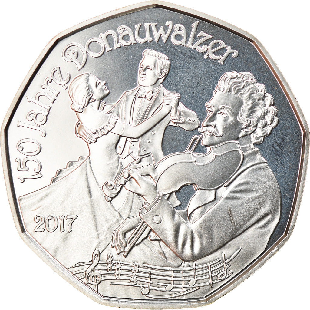 Austria, 5 Euro, 150 years danube waltz, 2017, Vienna, MS(65-70), Silver