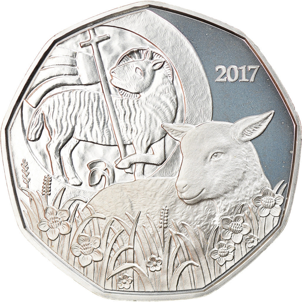 Austria, 5 Euro, Easter Lamb, 2017, Vienna, FDC, Argento