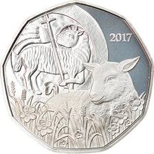Austria, 5 Euro, Easter Lamb, 2017, Vienna, FDC, Argento