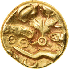Monnaie, Morins, 1/4 Statère, Ier siècle AV JC, TTB+, Or, Delestrée:254