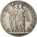 STATI ITALIANI, PIEDMONT REPUBLIC, 5 Francs, 1801, MB+, Argento, KM:4