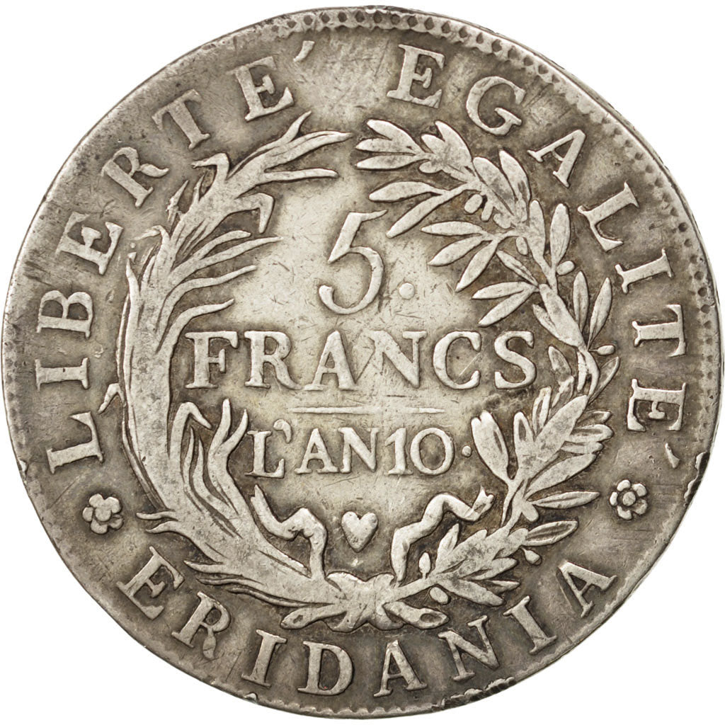 ITALIAN STATES, 5 Francs, 1801, KM #4, VF(30-35), Silver, 24.64