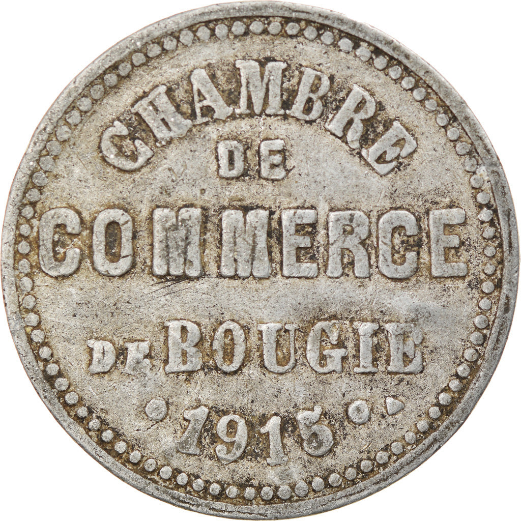 Coin, Algeria, Chambre de Commerce, Bougie, 10 Centimes, 1915, EF(40-45)